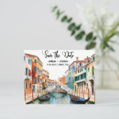 Venetië Italië Romantisch Save the Date Briefkaart (Staand voorkant)