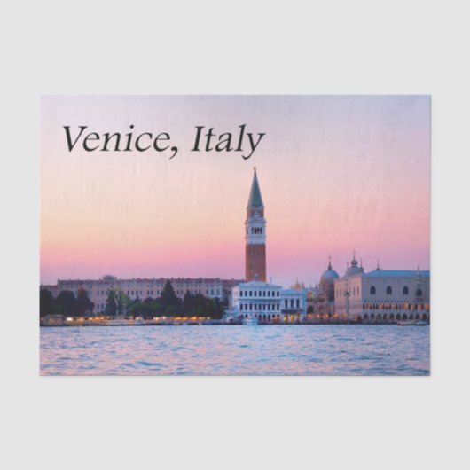 Venetië, Italië Roze Zonsondergang Tissuepapier (Voorkant)