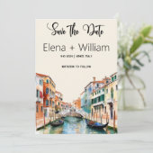 Venetië Italië Save the Date met Italiaanse Tegels (Staand voorkant)