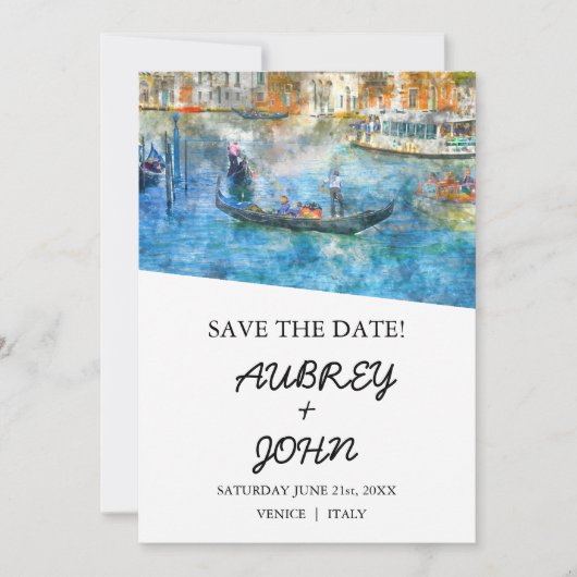 Venetië Italië Save the Date Wedding Invitation (Voorkant)