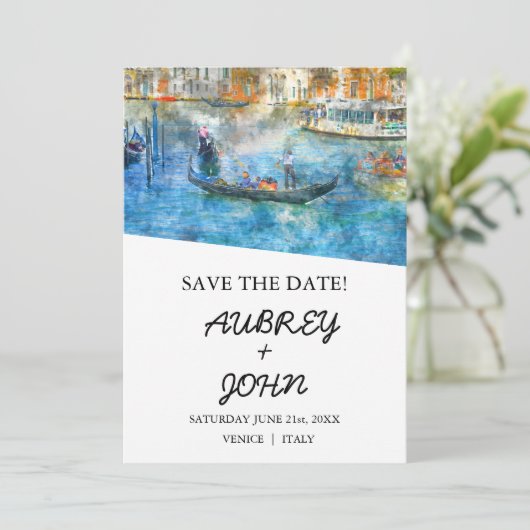 Venetië Italië Save the Date Wedding Invitation (Staand voorkant)