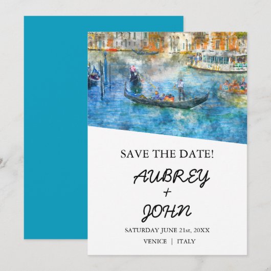Venetië Italië Save the Date Wedding Invitation (Voorkant / Achterkant)