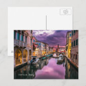 Venetië, Italië Schilderachtig kanaal en Venetiaan Briefkaart (Voorkant / Achterkant)