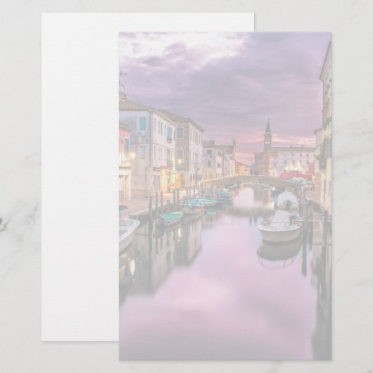 Venetië, Italië Schilderachtig kanaal en Venetiaan Briefpapier (Voorkant / Achterkant)
