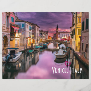 Venetië, Italië Schilderachtig kanaal en Venetiaan Flyer
