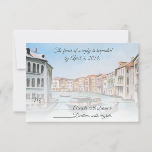 Venetië, Italië Schilderen RSVP Card (Achterkant)