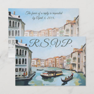 Venetië, Italië Schilderen RSVP Card Kaartje