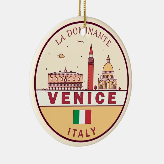 Venetië Italië Skyline Embleem Keramisch Ornament (Rechts)