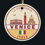 Venetië Italië Skyline Embleem Keramisch Ornament<br><div class="desc">Venetië minimalistisch,  kleurrijk kunstontwerp met monumenten en bezienswaardigheden van de stad in Italië.</div>
