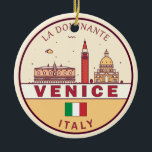 Venetië Italië Skyline Embleem Keramisch Ornament<br><div class="desc">Venetië minimalistisch,  kleurrijk kunstontwerp met monumenten en bezienswaardigheden van de stad in Italië.</div>