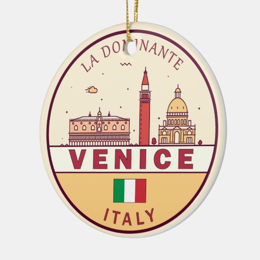 Venetië Italië Skyline Embleem Keramisch Ornament (Links)
