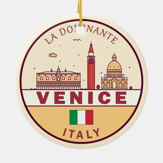 Venetië Italië Skyline Embleem Keramisch Ornament (Achterkant)