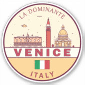 Venetië Italië Skyline Embleem Sticker (Voorkant)