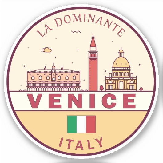 Venetië Italië Skyline Embleem Sticker (Voorkant)