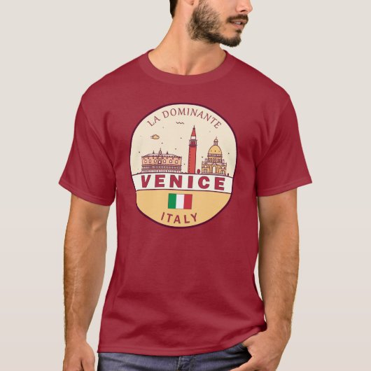 Venetië Italië Skyline Embleem T-shirt (Voorkant)