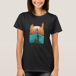 Venetië Italië Stad Silhouet Skyline Overzicht Sch T-shirt