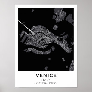 Venetië Italië Stadsplattegrond Poster