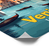 Venetië Italië Travel Art Vintage Illustratie Poster (Hoek)