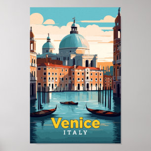 Venetië Italië Travel Art Vintage Illustratie Poster