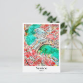 Venetië Italië Travel Waterverf Sketch Hand geteke Briefkaart (Staand voorkant)