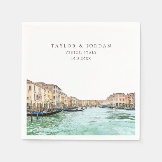 Venetië Italië Trouwpapier Cocktail servet (Voorkant)