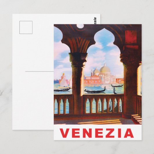 Venetië, Italië Uitzicht uit het terras Briefkaart (Voorkant / Achterkant)