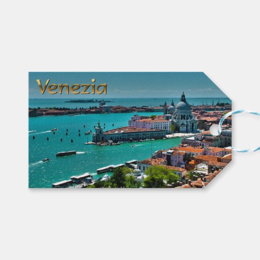 Venetië, Italië - Uitzicht vanuit de lucht Cadeaulabel (Voorkant (Horizontaal))