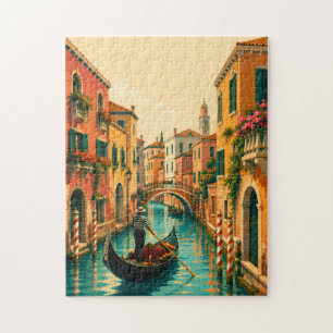 Venetië Italië Venetiaans Venetiaans Kanaal Vintag Legpuzzel