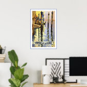 Venetië Italië / Venise et Le Lido Travel Poster (Thuiskantoor)