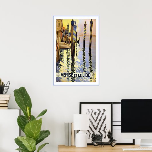 Venetië Italië / Venise et Le Lido Travel Poster (Thuiskantoor)