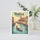 Venetië Italië Vintage Beroemde Reisplaats Briefkaart (Staand voorkant)