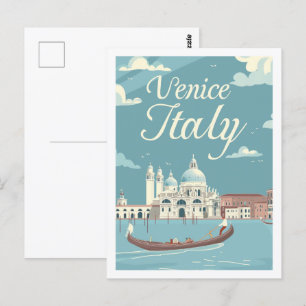Venetië Italië Vintage Beroemde Reisplaats Briefkaart