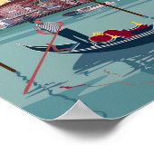 Venetië Italië Vintage Beroemde Reisplaats Poster (Hoek)