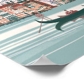 Venetië Italië Vintage Beroemde Reisplaats Poster (Hoek)