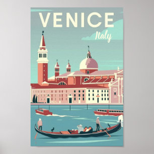 Venetië Italië Vintage Beroemde Reisplaats Poster