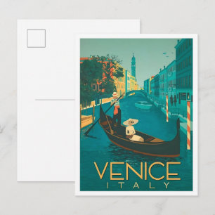 Venetië Italië Vintage Kunst Reizen Briefkaart