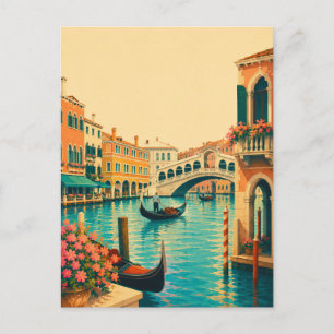 Venetië Italië Vintage Reis Grand Canal Gondel Briefkaart