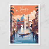 Venetië Italië vintage reisplaats illustratie Briefkaart (Voorkant)