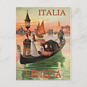 Venetië Italië vintage reisposter Briefkaart