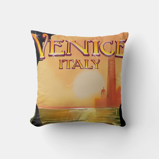 Venetië, Italië vintage reisposter Kussen (Voorkant)
