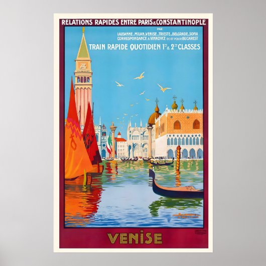 Venetië Italië Vintage Reisposter Poster (Voorkant)
