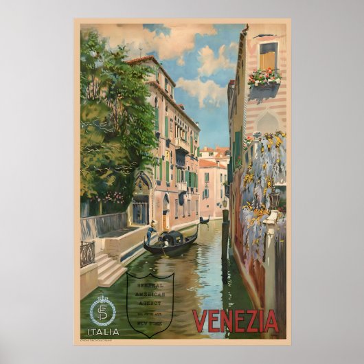 Venetië Italië Vintage Reisposter Print (Voorkant)