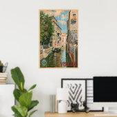 Venetië Italië Vintage Reisposter Print (Thuiskantoor)