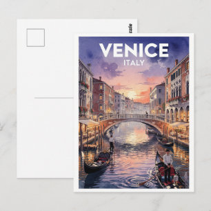 Venetië Italië Vintage Reizen Briefkaart