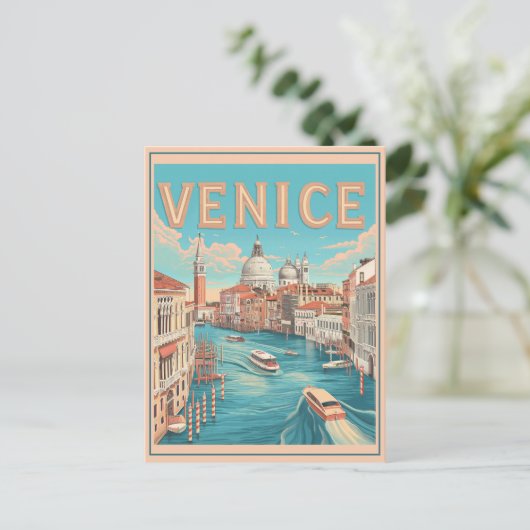 Venetië, Italië Vintage reizen Briefkaart (Staand voorkant)