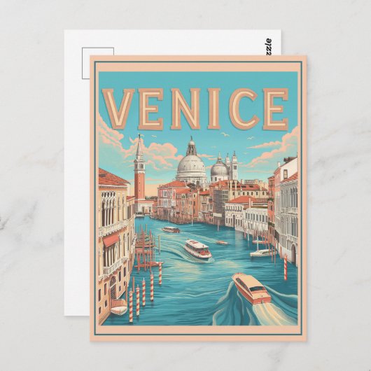 Venetië, Italië Vintage reizen Briefkaart (Voorkant / Achterkant)