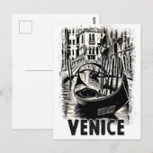Venetië Italië Vintage Reizen Briefkaart Retro Art (Voorkant / Achterkant)