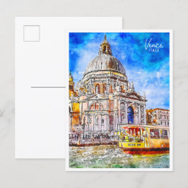 Venetië Italië vintage reizen waterverf Briefkaart