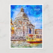 Venetië Italië vintage reizen waterverf Briefkaart (Voorkant)