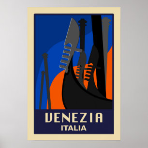 Venetië, Italië Vintage Travel Poster